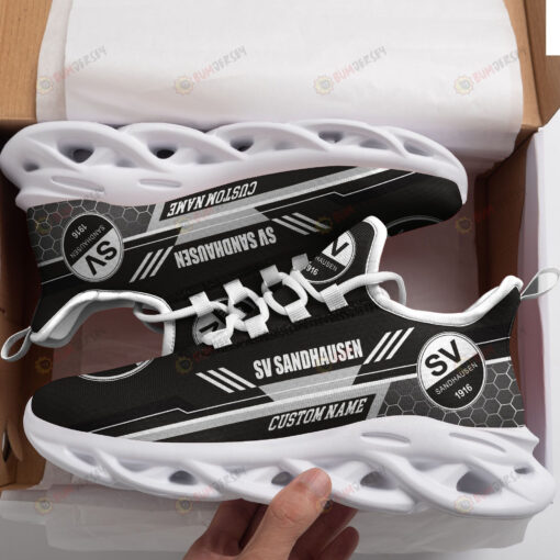 SV Sandhausen Logo Custom Name Pattern 3D Max Soul Sneaker Shoes In Black