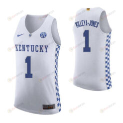 Sacha Killeya-Jones 1 Kentucky Wildcats Elite Basketball Road Men Jersey - White