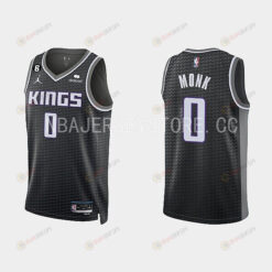 Sacramento Kings 0 Malik Monk 2022-23 Statement Edition Black Men Jersey