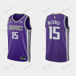 Sacramento Kings 15 Davion Mitchell 2022-23 Icon Edition Purple Men Jersey