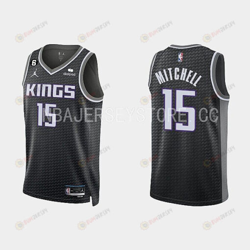 Sacramento Kings 15 Davion Mitchell 2022-23 Statement Edition Black Men Jersey