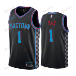 Sacramento Kings 2021 Fathers Day Black No.1 Dad Jersey