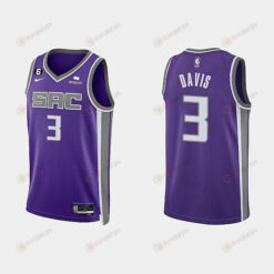 Sacramento Kings 3 Terence Davis 2022-23 Icon Edition Purple Men Jersey