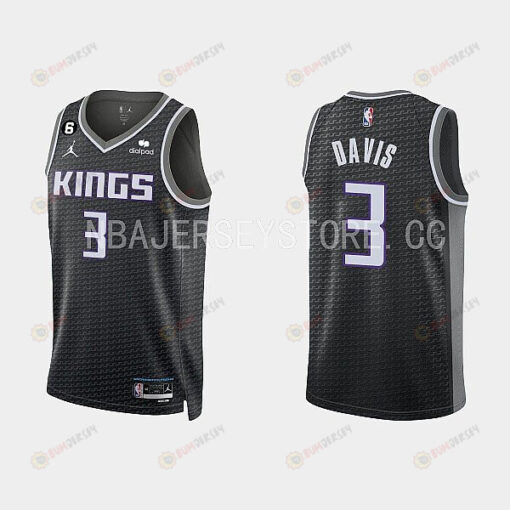 Sacramento Kings 3 Terence Davis 2022-23 Statement Edition Black Men Jersey