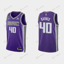 Sacramento Kings 40 Harrison Barnes 2022-23 Icon Edition Purple Men Jersey