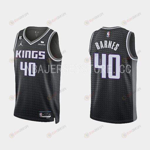 Sacramento Kings 40 Harrison Barnes 2022-23 Statement Edition Black Men Jersey