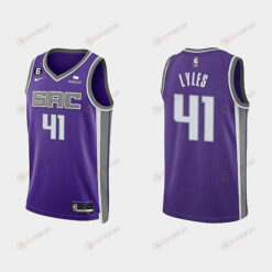 Sacramento Kings 41 Trey Lyles 2022-23 Icon Edition Purple Men Jersey