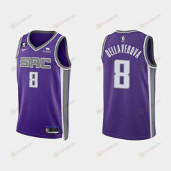 Sacramento Kings 8 Matthew Dellavedova 2022-23 Icon Edition Purple Men Jersey