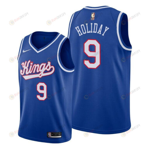 Sacramento Kings 9 Justin Holiday 2022 Classic Edition Jersey Blue Jersey