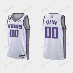 Sacramento Kings Custom 00 2022-23 Association Edition White Men Jersey Swingman