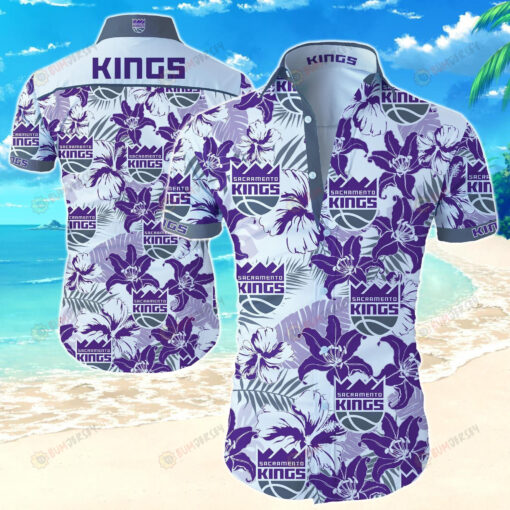 Sacramento Kings Short Sleeve Curved Hawaiian Shirt