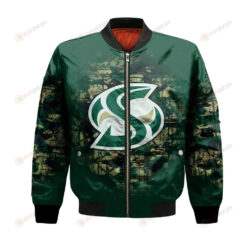 Sacramento State Hornets Bomber Jacket 3D Printed Camouflage Vintage