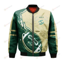 Sacramento State Hornets Bomber Jacket 3D Printed Flame Ball Pattern