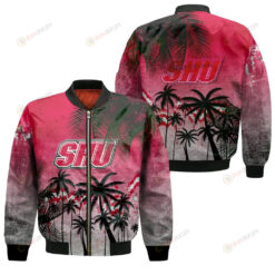 Sacred Heart Pioneers Bomber Jacket 3D Printed Coconut Tree Tropical Grunge