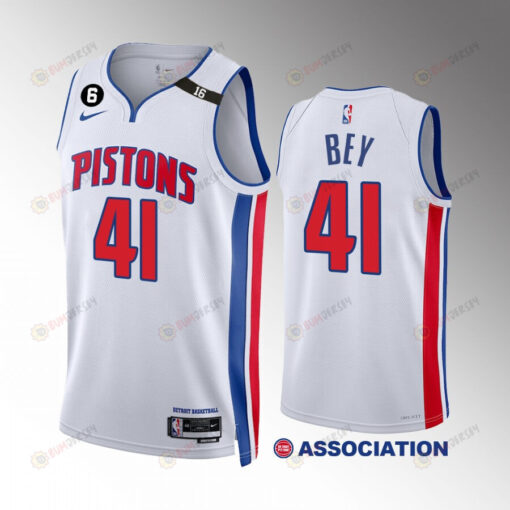 Saddiq Bey 41 2022-23 Detroit Pistons White Association Edition Jersey Swingman