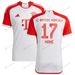 Sadio Mane 17 Bayern Munich 2023/24 Home Men Jersey - White