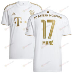 Sadio Mane 17 Bayern Munich Youth 2022/23 Away Player Jersey - White