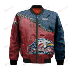 Saginaw Spirit Bomber Jacket 3D Printed Grunge Polynesian Tattoo