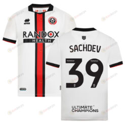 Sai Sachdev 39 Sheffield United 2022-23 Away Jersey - White