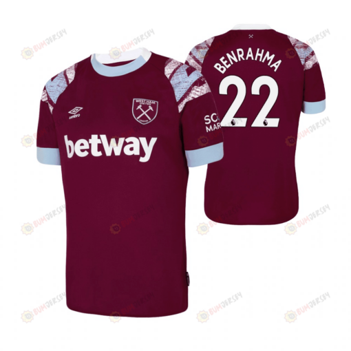 Said Benrahma 22 West Ham United 2022-23 Home Men Jersey - Claret/Blue