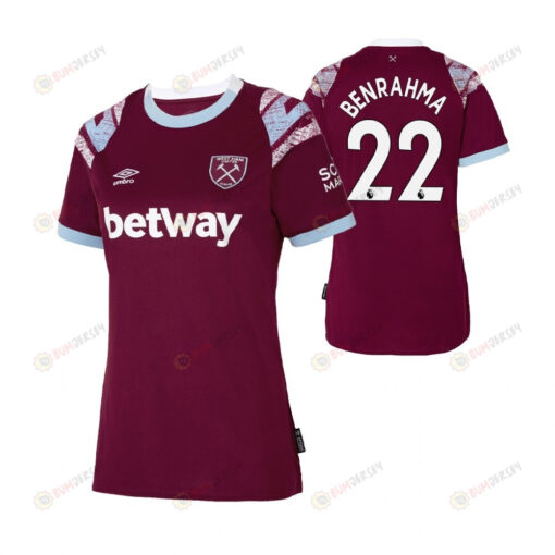 Said Benrahma 22 West Ham United 2022-23 Home Women Jersey - Claret/Blue