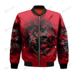 Saint Francis Red Flash Bomber Jacket 3D Printed Camouflage Vintage