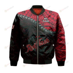 Saint Francis Red Flash Bomber Jacket 3D Printed Grunge Polynesian Tattoo