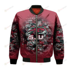 Saint Josephs Hawks Bomber Jacket 3D Printed Camouflage Vintage