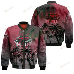 Saint Josephs Hawks Bomber Jacket 3D Printed Coconut Tree Tropical Grunge