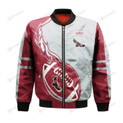 Saint Josephs Hawks Bomber Jacket 3D Printed Flame Ball Pattern