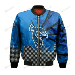 Saint Peters Peacocks Bomber Jacket 3D Printed Basketball Net Grunge Pattern