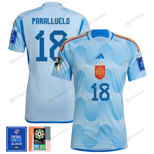 Salma Paralluelo 18 Spain 1 Star FIFA Patch Women's National Team 2023-24 World Cup Away WOMEN Jersey