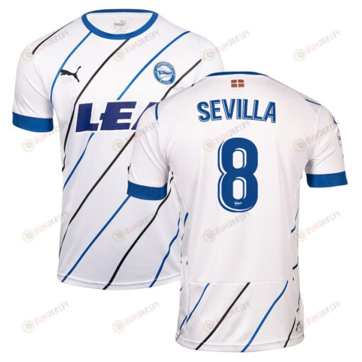 Salva Sevilla 8 Deportivo Alav?s 2022-23 Away Jersey - White