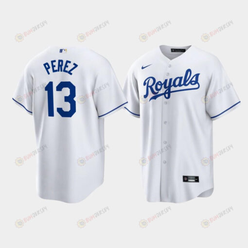 Salvador Perez 13 Kansas City Royals White Home Player Jersey Jersey