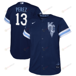 Salvador Perez 13 Kansas City Royals Youth 2022-23 City Connect Jersey - Navy