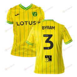 Sam Byram 3 Norwich City 2022-23 Home Jersey - Yellow