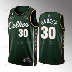 Sam Hauser 30 Boston Celtics 2022-23 City Edition Green Men Jersey Honor Bill Russell 11 Gold Diamonds