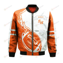 Sam Houston State Bearkats Bomber Jacket 3D Printed Flame Ball Pattern