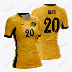 Sam Kerr 20 Australia 2023 Women Home Jersey - Yellow - All Over Printed Jersey