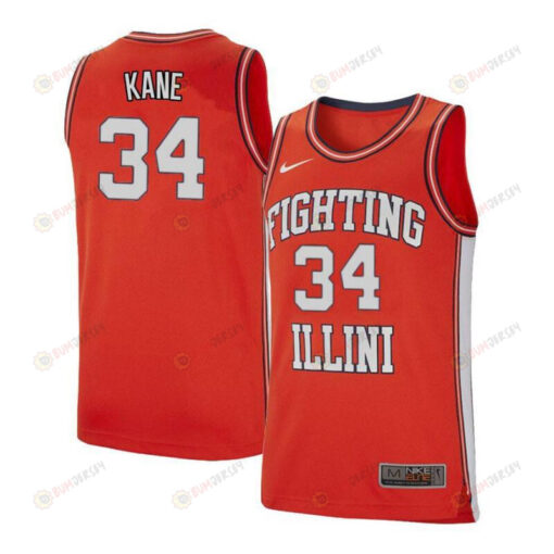 Samba Kane 34 Illinois Fighting Illini Retro Elite Basketball Men Jersey - Orange