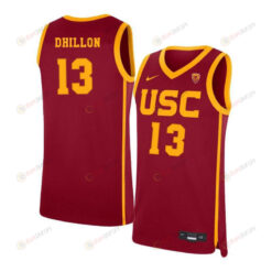 Samer Dhillon 13 USC Trojans Elite Basketball Men Jersey - Red