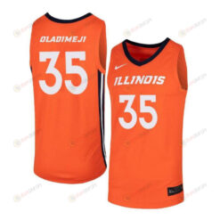 Samson Oladimeji 35 Illinois Fighting Illini Elite Basketball Men Jersey - Orange