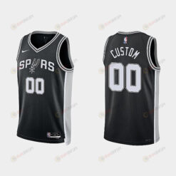 San Antonio Spurs 00 Custom 2022-23 Icon Edition Black Men Jersey