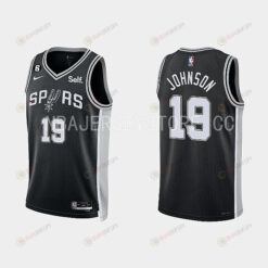 San Antonio Spurs 19 Alize Johnson 2022-23 Icon Edition Black Men Jersey