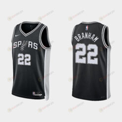 San Antonio Spurs 22 Malaki Branham 2022-23 Icon Edition Black Men Jersey