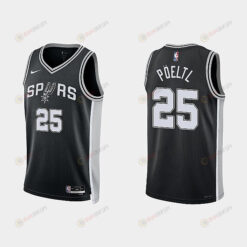 San Antonio Spurs 25 Jakob Poeltl 2022-23 Icon Edition Black Men Jersey