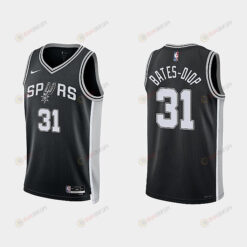 San Antonio Spurs 31 Keita Bates-Diop 2022-23 Icon Edition Black Men Jersey