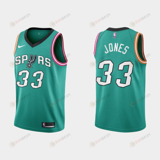 San Antonio Spurs 33 Tre Jones 2022-23 City Edition Teal Men Jersey