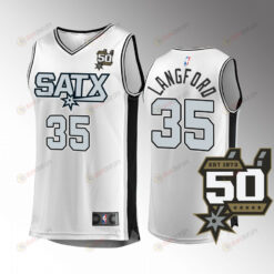 San Antonio Spurs 35 Romeo Langford Fast Break Men Jersey 2022-23 50th Anniversary White Association Edition