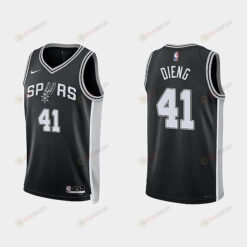 San Antonio Spurs 41 Gorgui Dieng 2022-23 Icon Edition Black Men Jersey